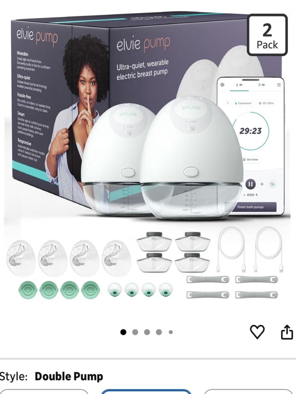 Elvie Double Electric - White & Mint